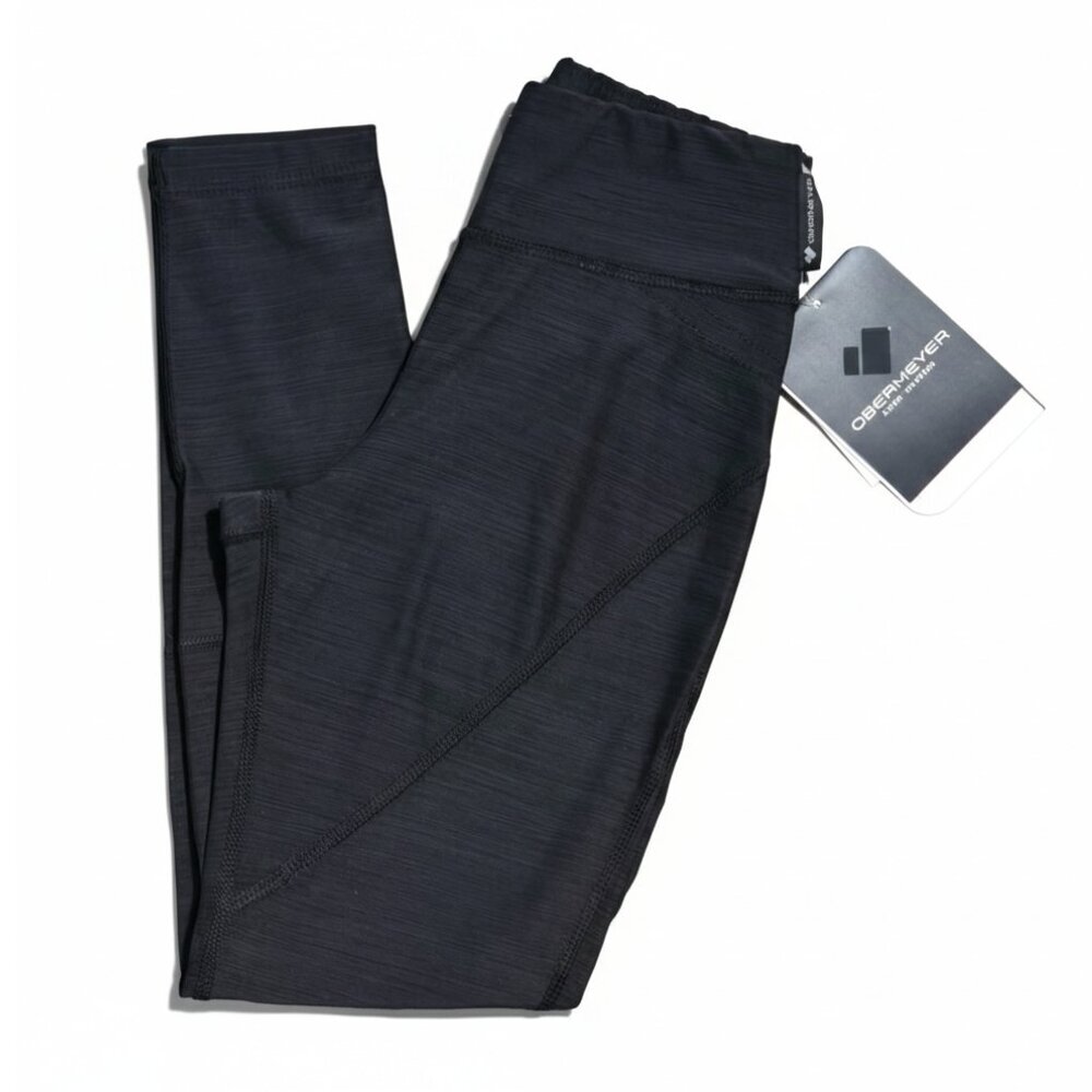 NWT | Obermeyer Courtney Teen Girl's Baselayer Leggings | Black Heather | Small
